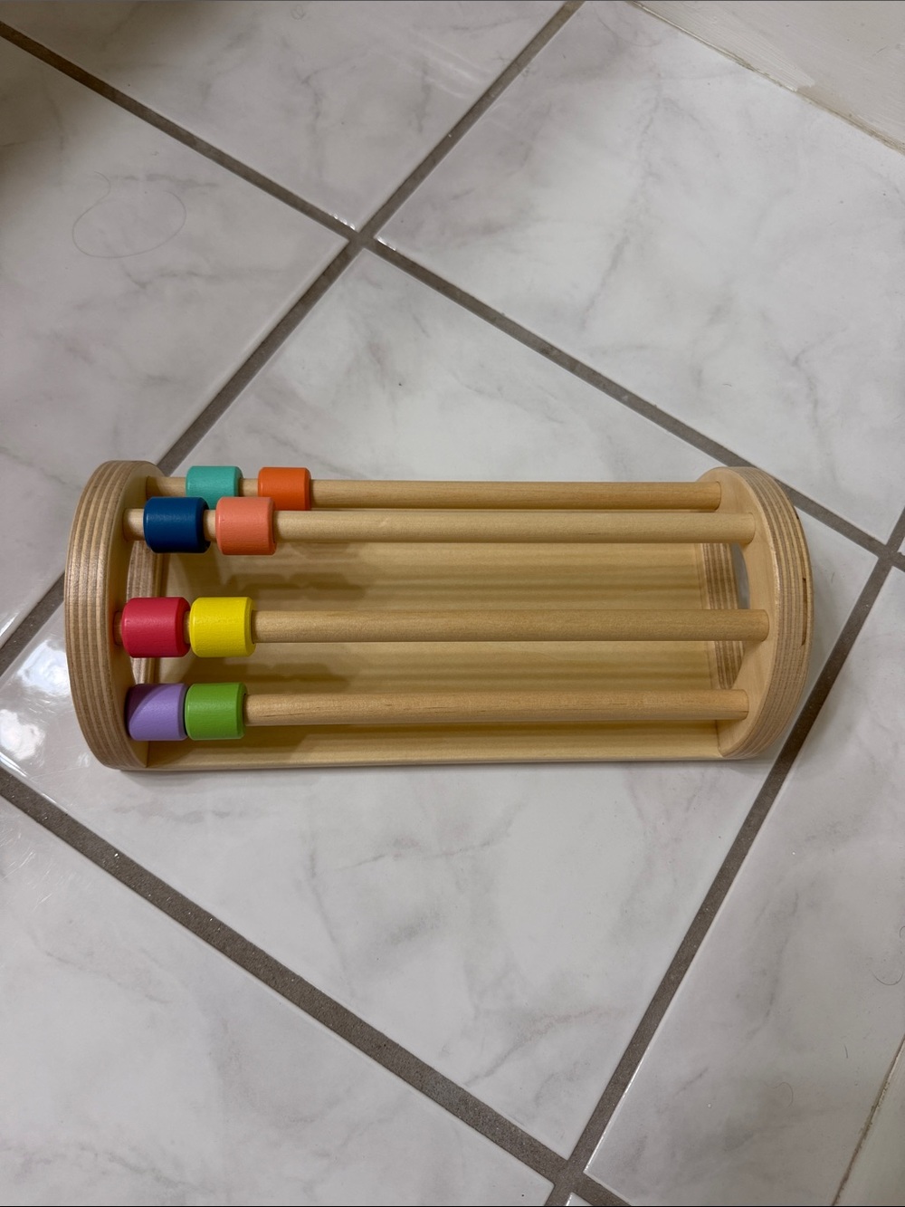 Wooden Learning Bead Roller Toy - Multicolor